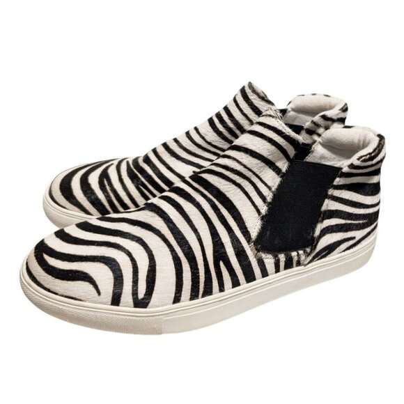 Coconuts Matisse Women's Harlan Zebra Slip-On Sneakers Size 10 Leather Calf Hair - Picture 1 of 9